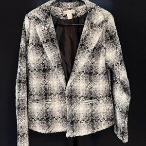 Christopher & Banks Black and White Metallic Blazer